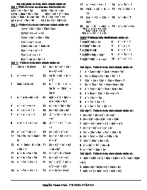 Bài tập Toán 9 Phân tích đa thức thành nhân tử - Nguyễn Thanh Vinh
